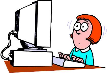 Pix For > Person On Computer Clipart