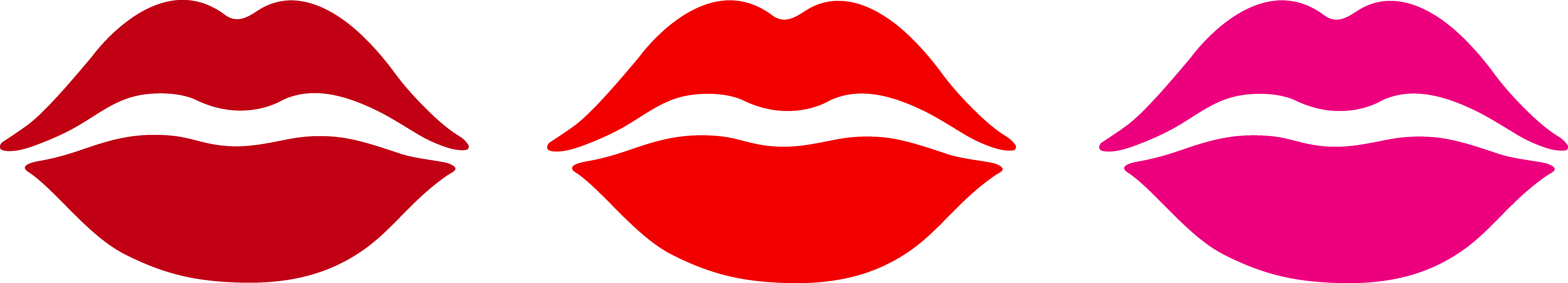 Three Lips Kiss Marks - Free Clip Art