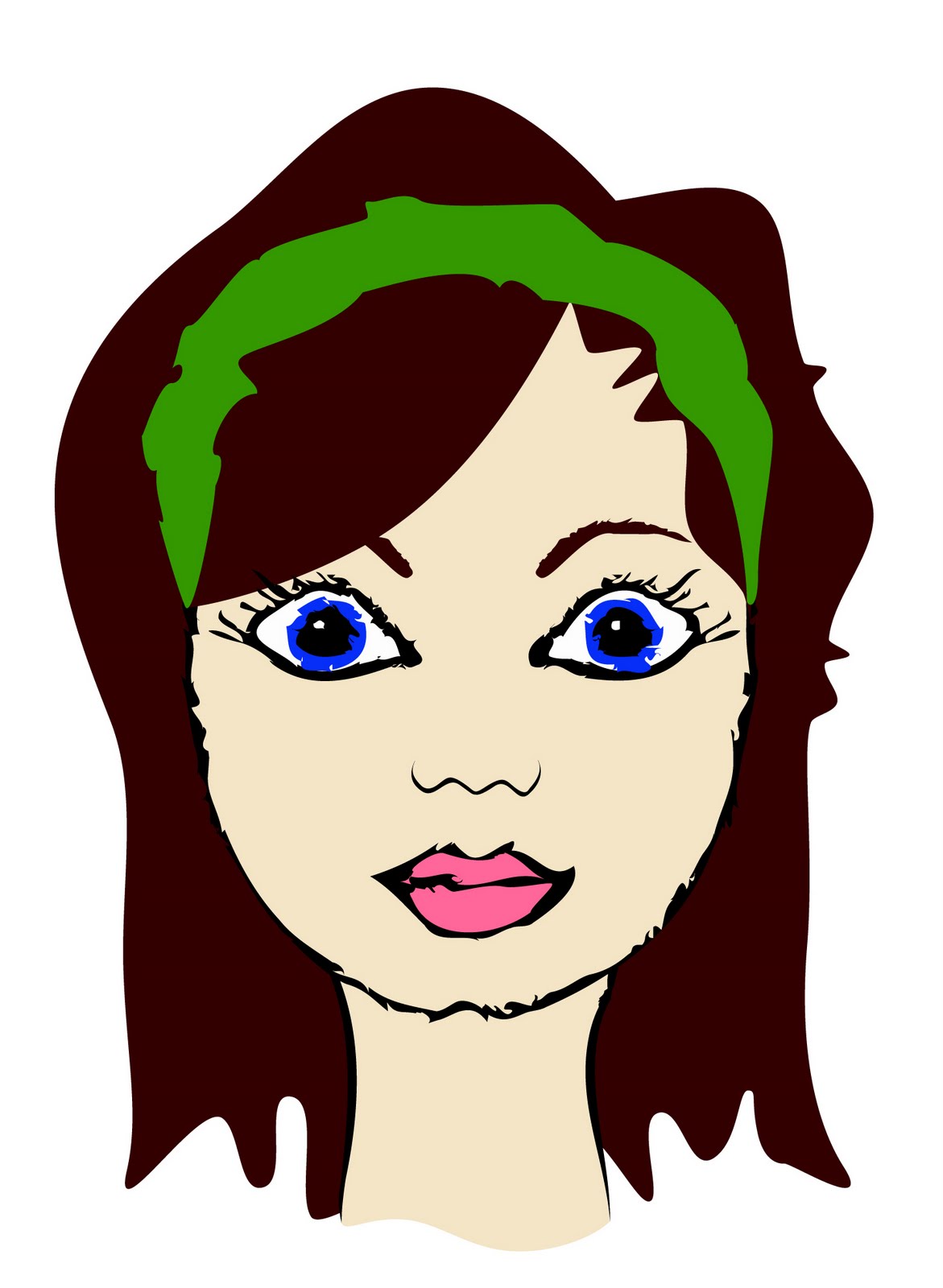 Cartoon Girl With Brown Hair - ClipArt Best