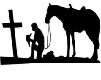 Cowboy Kneeling At Cross Clip Art - Cliparts.co