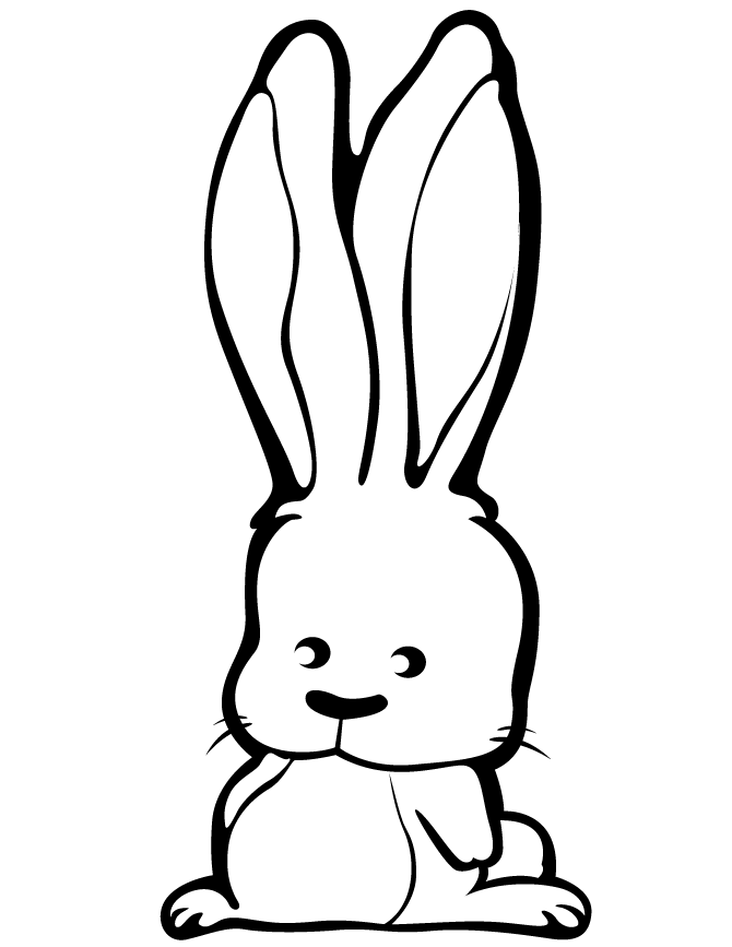 Cartoon Bunny For Kindergarten Children Coloring Page | HM ...