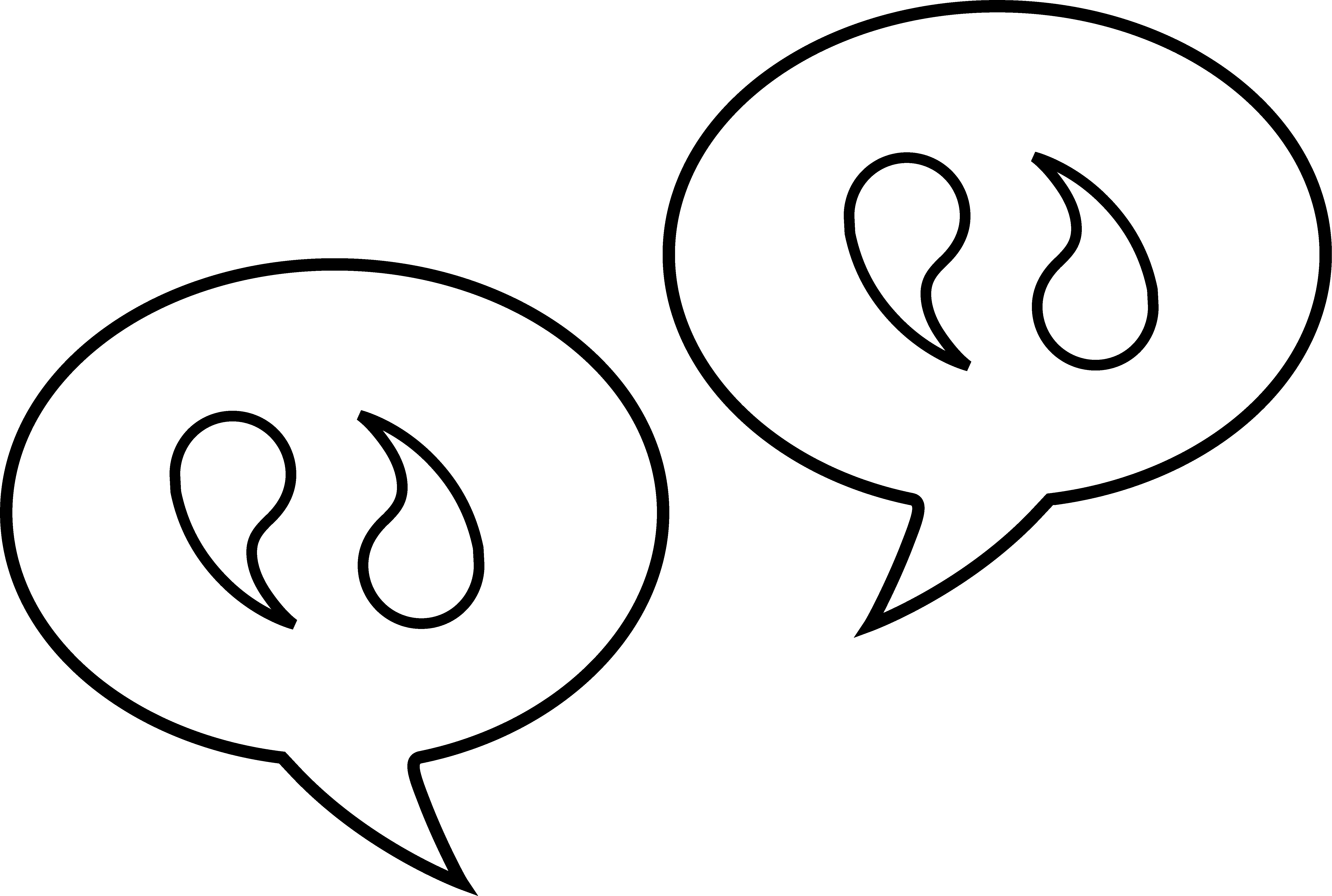 Speech Bubbles With Quotations - Free Clip Art