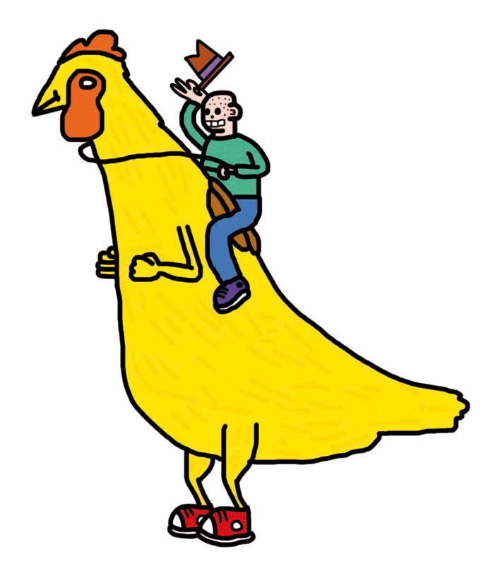 Riding a chicken colour by scubadiving5174 on deviantART