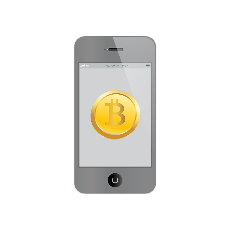 Clipart - Bitcoin inside iPhone