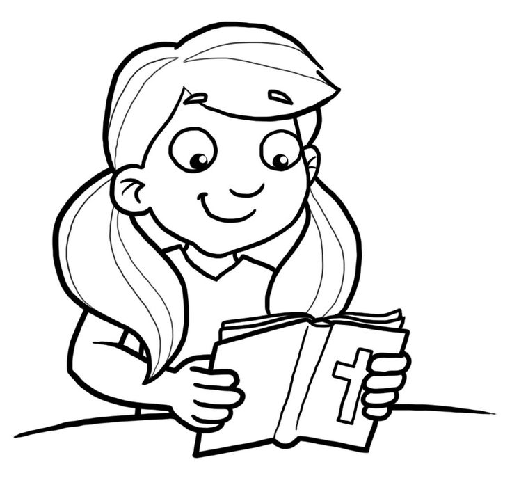 clip art of a girl reading her Bible | Toddlers | Pinterest