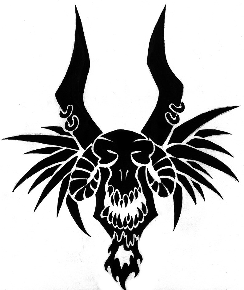 Tribal 4th: Hellish Skull by NapalmKrillos on deviantART