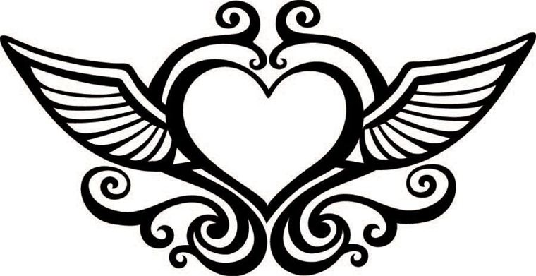 Black And White Hearts With Wings | zoominmedical.