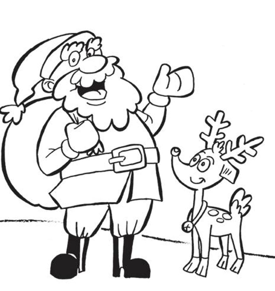 Download Reindeer And Santa Christmas Coloring Pages For Kids Or ...