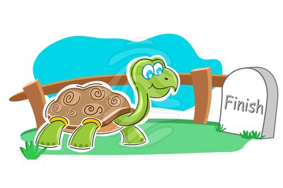 happy tortoise with finish stone - clipart #