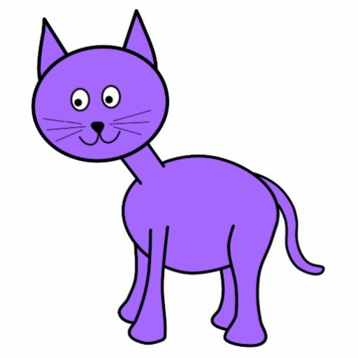 Cute Purple Cat Cartoon. Acrylic Cut Outs | Zazzle