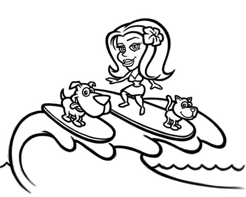 Surfer Girl Cartoon Character Logo - ClipArt Best - ClipArt Best