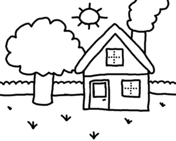 a outline of a house Colouring Pages (page 2)