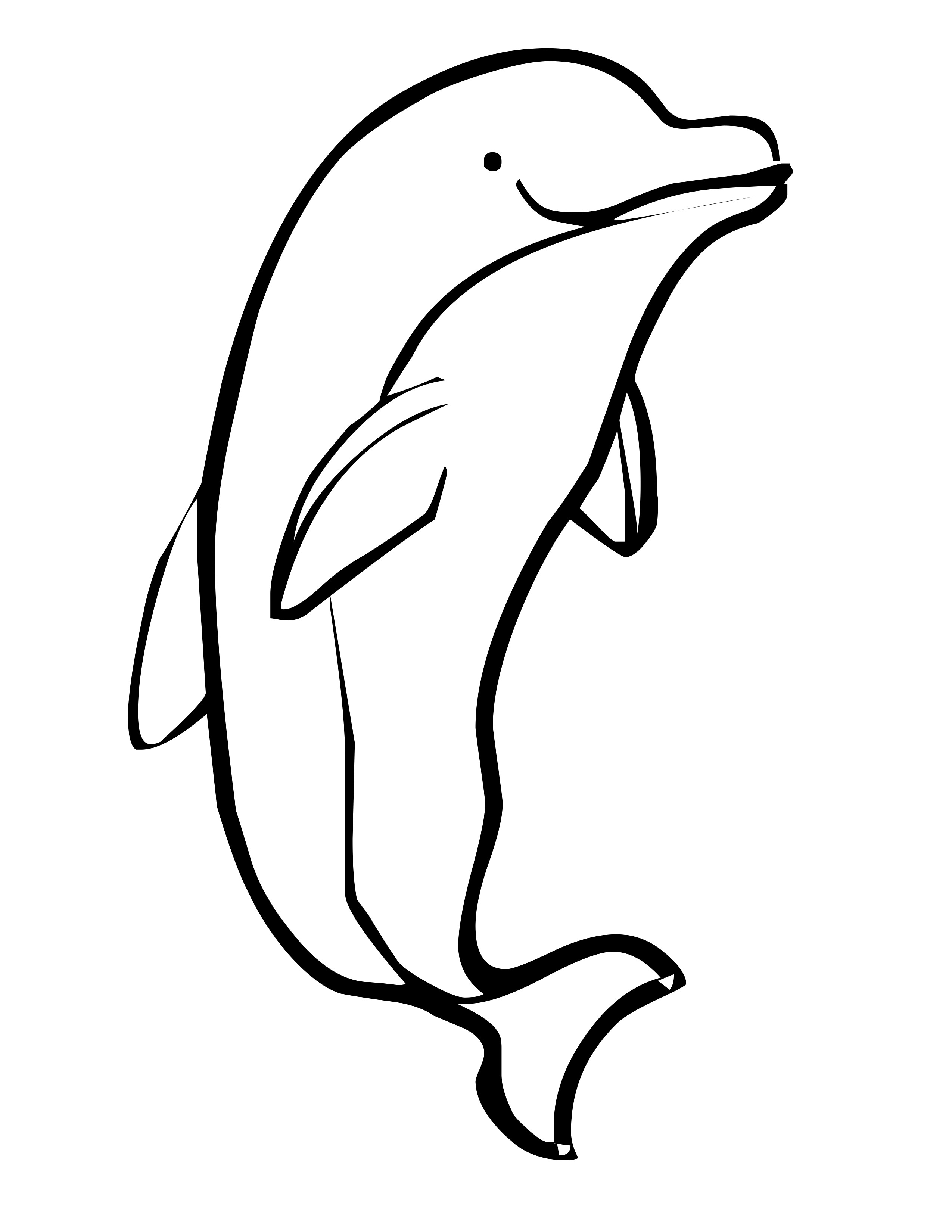 Dolphin Coloring Pages Coloring Dolphin Black And White Drawing Of ...