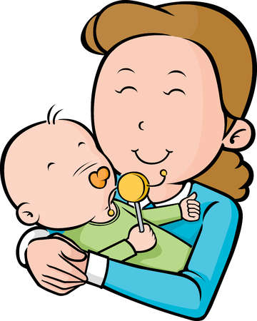 Mother Holding Child Cartoon Images & Pictures - Becuo