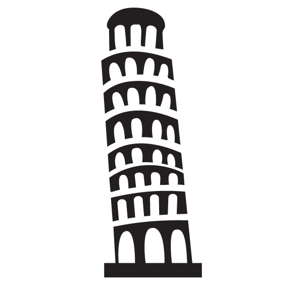 Tower Of Pisa Landmark Clip Art For Custom Engraved Products