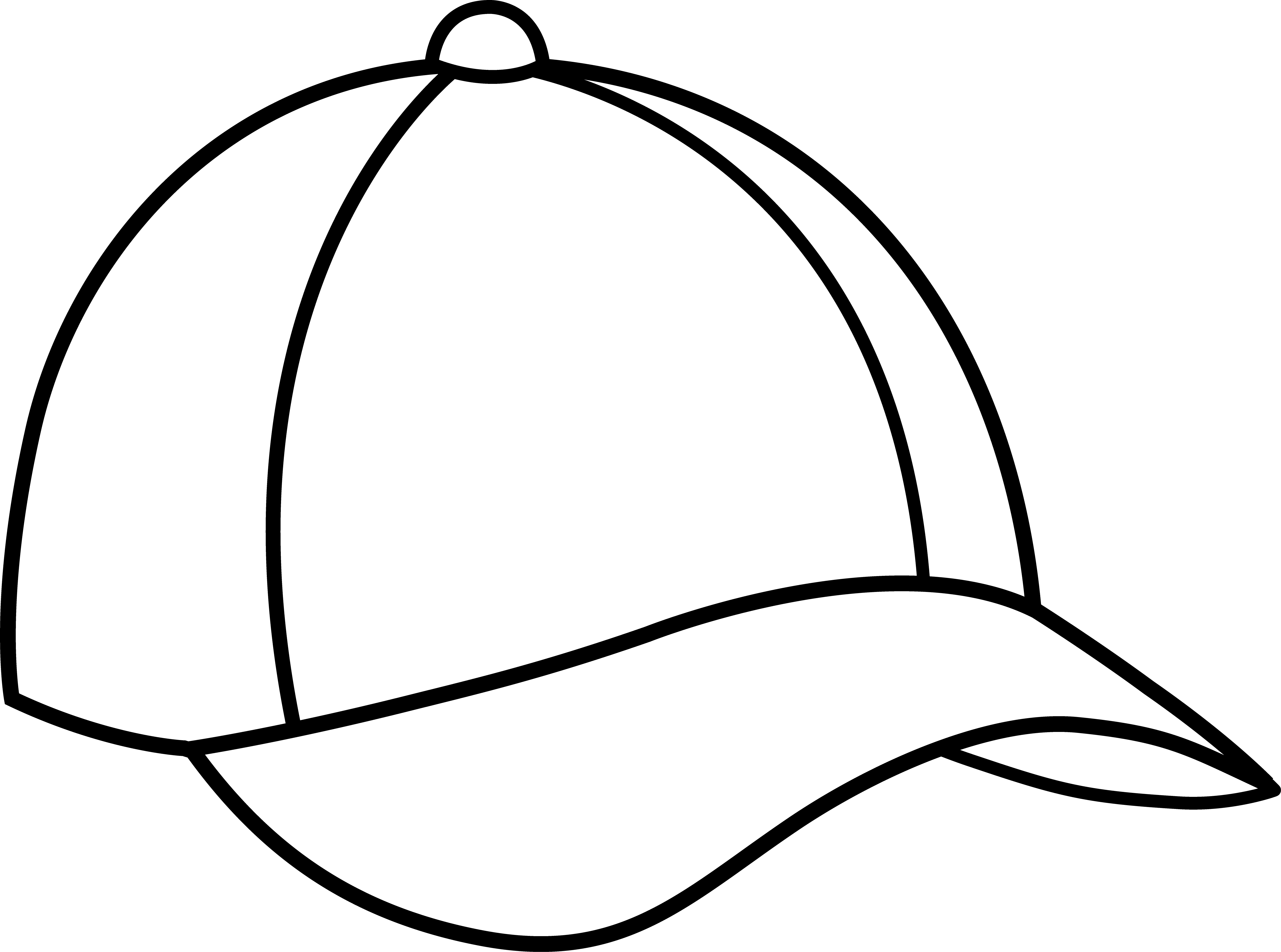 Baseball Cap Line Art - Free Clip Art