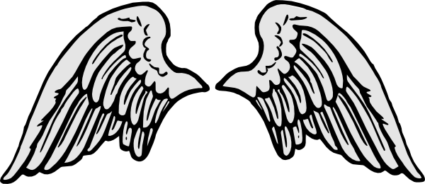 Stone Gray Angel Wings clip art - vector clip art online, royalty ...