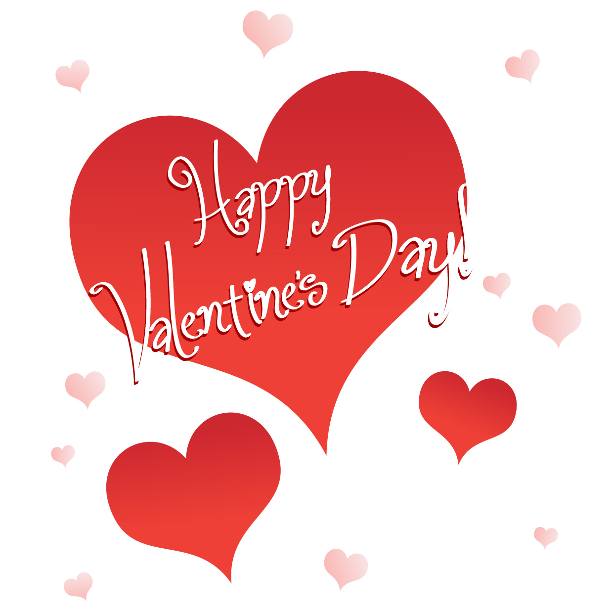 Happy Valentine's Day! — Vector illustration of hearts with the ...
