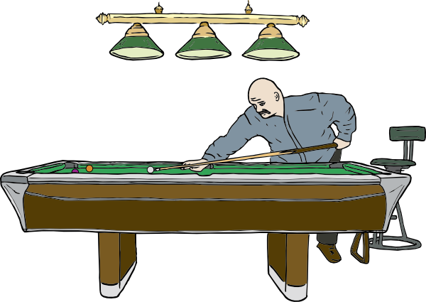 Pool Table With Player clip art - vector clip art online, royalty ...