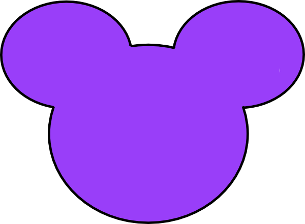 Purple Mickey Mouse Outline clip art - vector clip art online ...