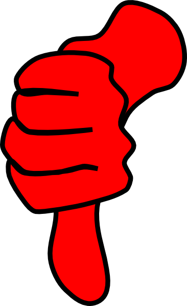 Thumbs Down Red clip art - vector clip art online, royalty free ...