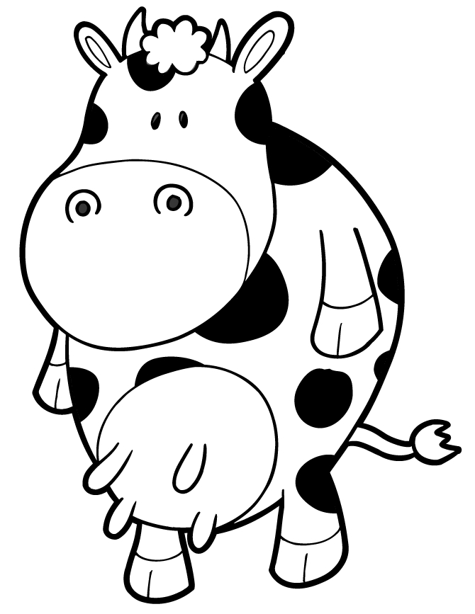 Cartoon Girl Cow Valentine Coloring Page | Free Printable Coloring ...