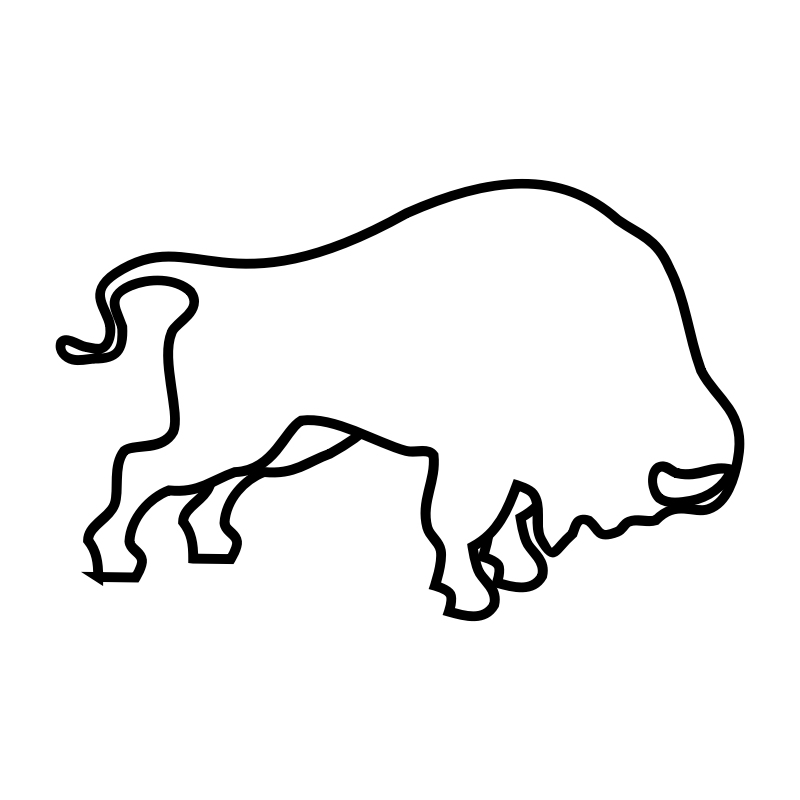 Clipart - Bucking Bison Outline