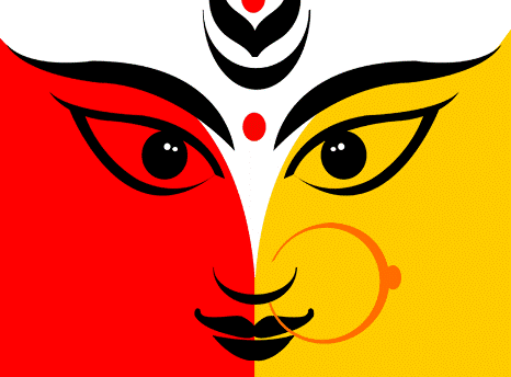 Navratri Animated Face of Maa Durga Printable | Free Coloring Pages
