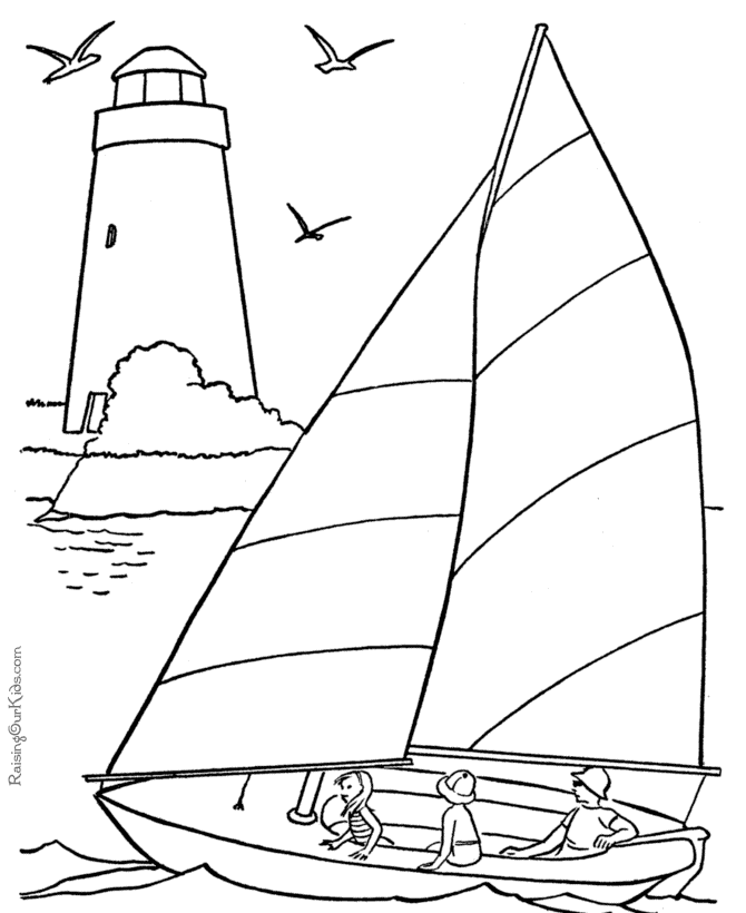 Sail boat coloring book pages 001 | Coloring Pages | Pinterest