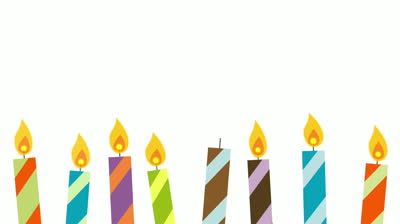 Animated Cartoon Birthday Candles Lighting Up And Flickering ...