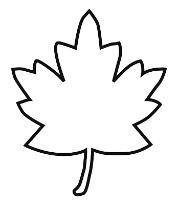 Black and white digital illustration of maple leaf outline ...