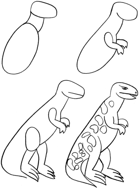 Easy Dinosaur Drawings - Cliparts.co