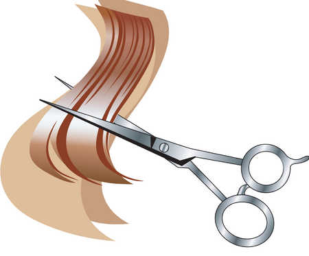 Stock Illustration - Illustration of scissors cutting hair