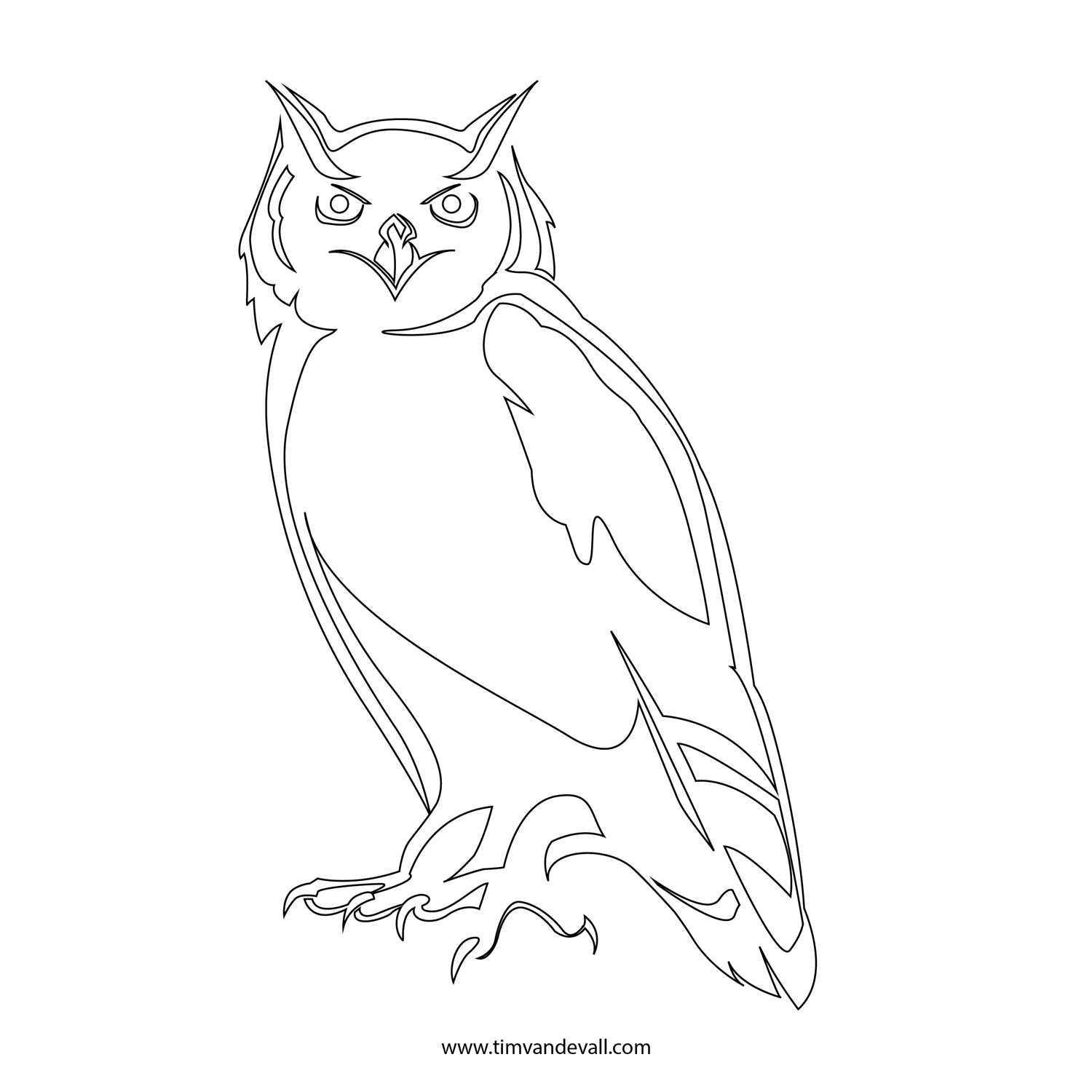 Owl Stencil Template | Free Printable Owl Outline & Silhouette