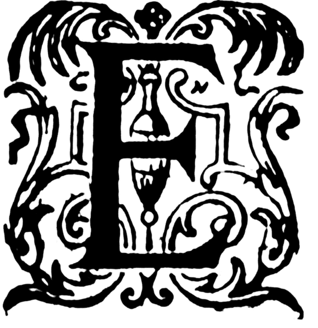 E, Ornate initial | ClipArt ETC