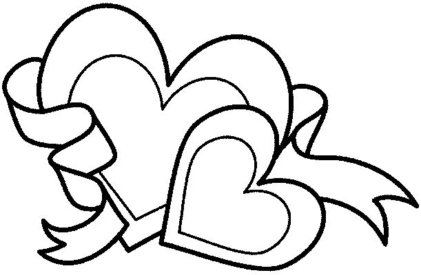 hearts and ribbons Colouring Pages (page 3)