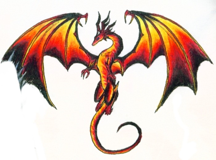 Flying Dragon Drawings In Color - Gallery