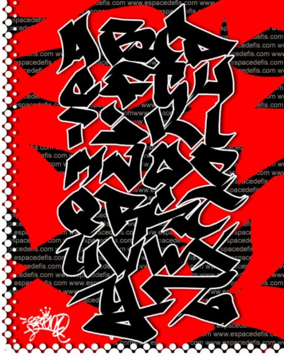 Abjad Graffiti Alphabet - Cliparts.co