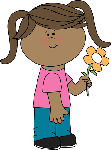 Girl Holding a Flower Clip Art | Clipart Panda - Free Clipart Images
