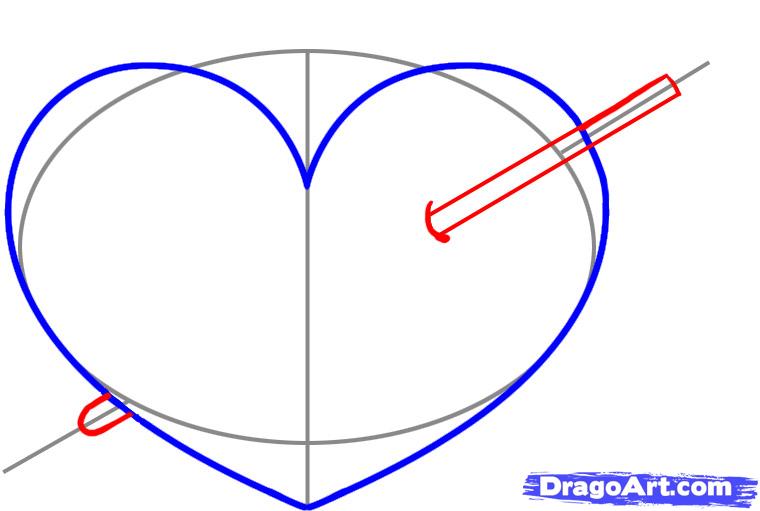How to Draw a Heart With a Arrow, Step by Step, Tattoos, Pop ...