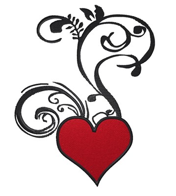 Embellishments Embroidery Design: Heart Swirl from King Graphics