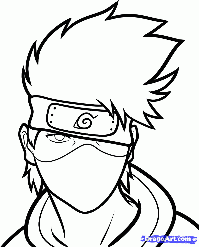 How to Draw Kakashi Easy, Step by Step, Naruto Characters, Anime ...