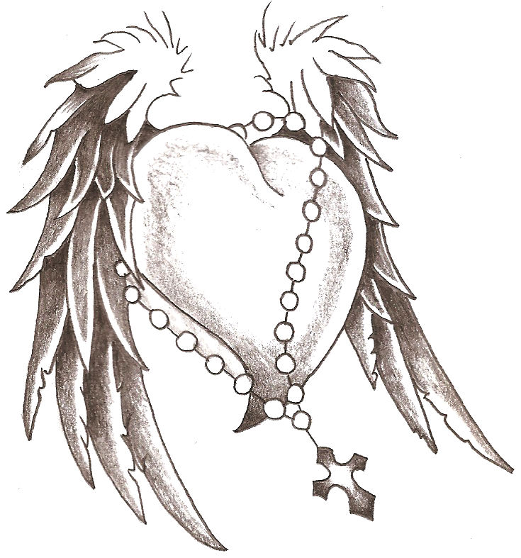 Cool Drawings Of A Heart With Wings - ClipArt Best