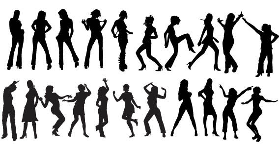 Download Free vector dancers silhouettes Free
