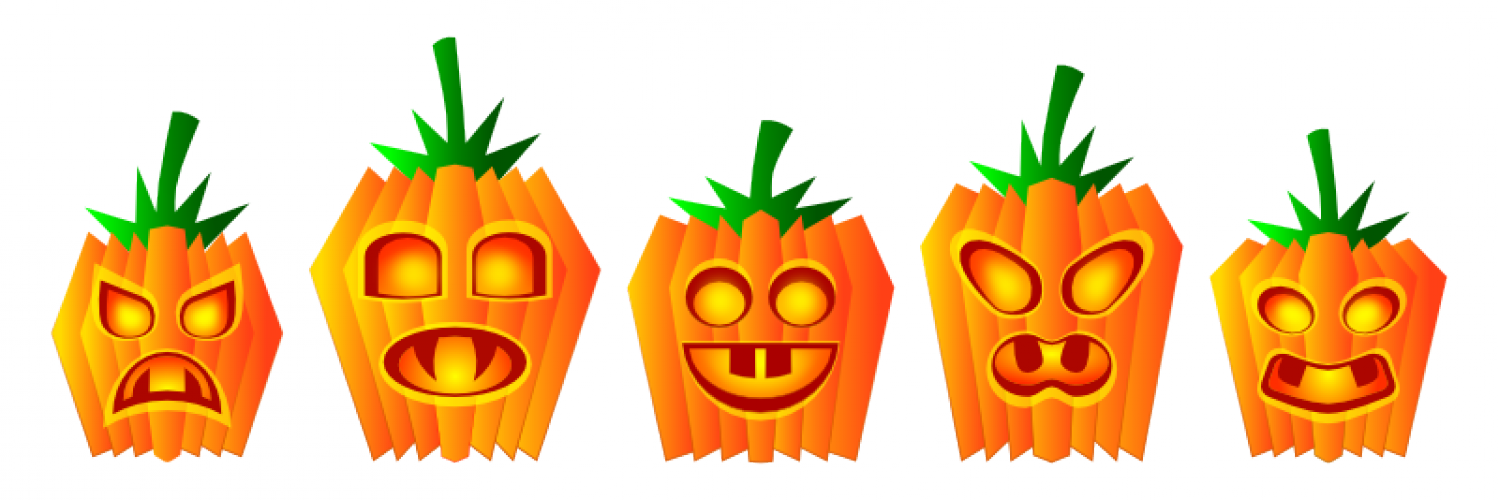 Selection of Halloween pumpkin vector illustration | Public domain ...
