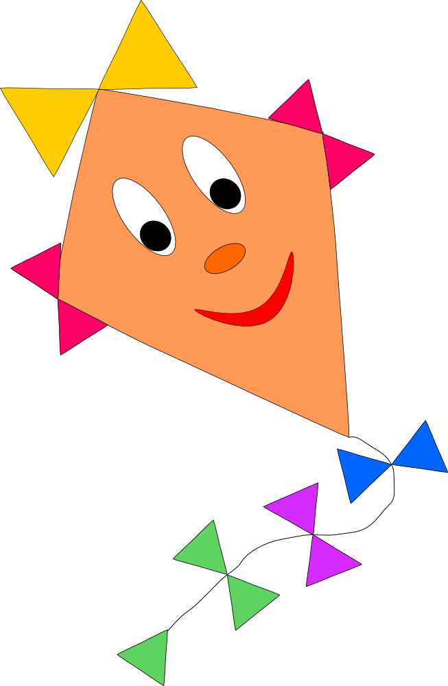 OnlineLabels Clip Art - Smiling Kite
