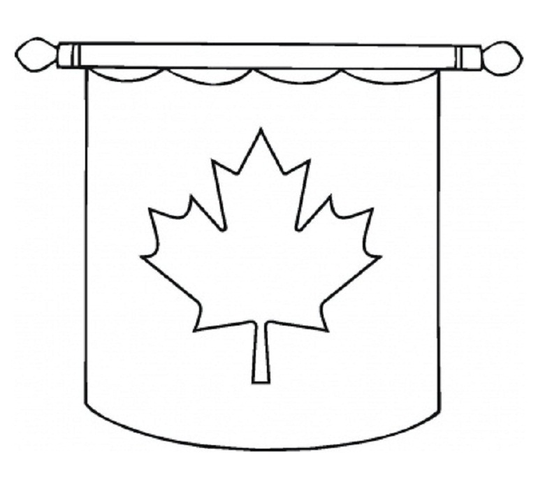Hanging Canada Flag Coloring Pages of Canada Day | Coloring