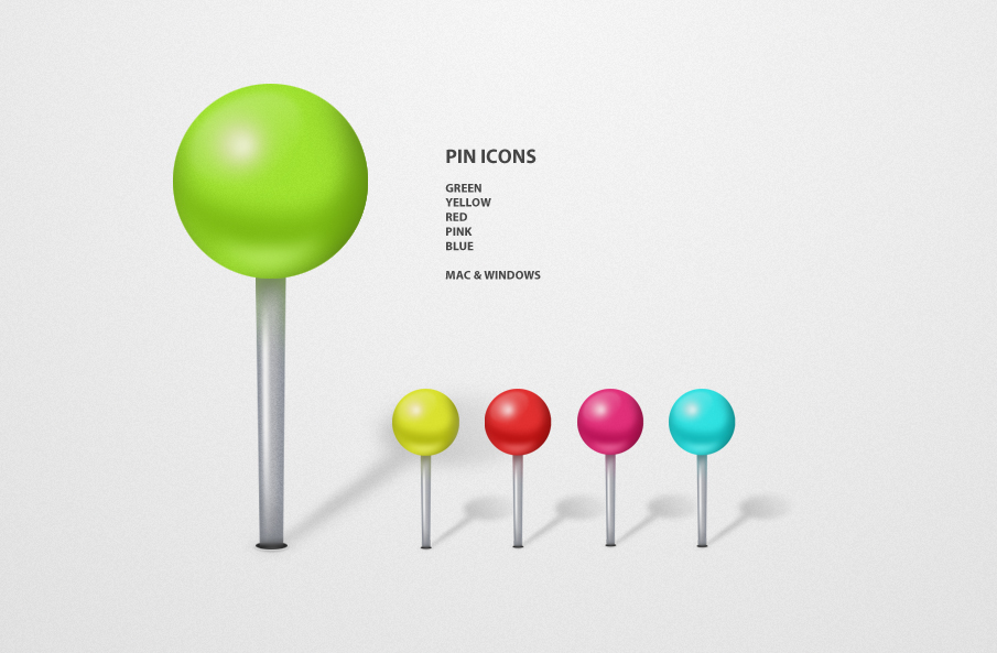 Pin Download Pin Icons With Colorful Heads on Pinterest