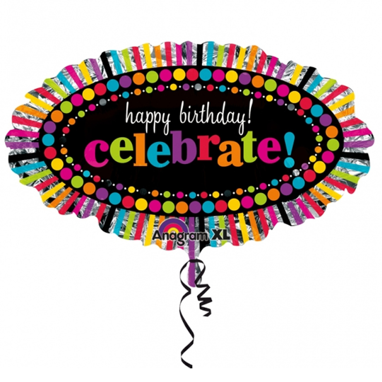 5 x Happy Birthday Rainbow Celebrate SuperShape Foil Balloon XL ...