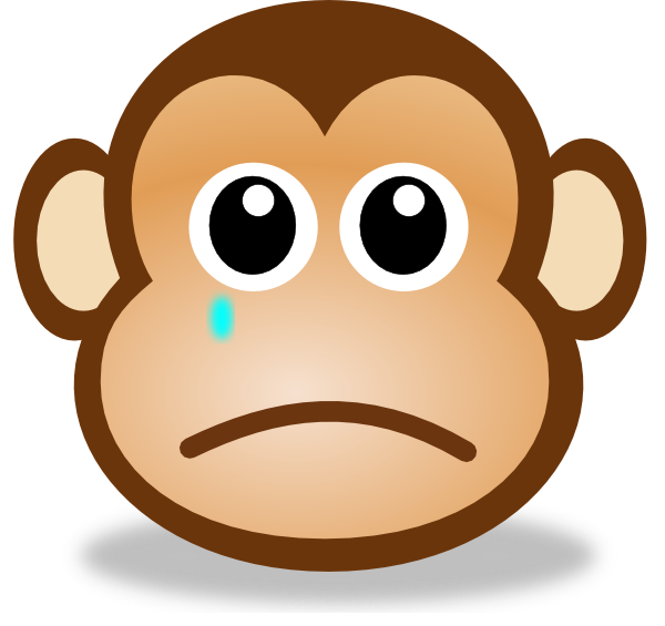 Sad Monkey Face 2 clip art - vector clip art online, royalty free ...